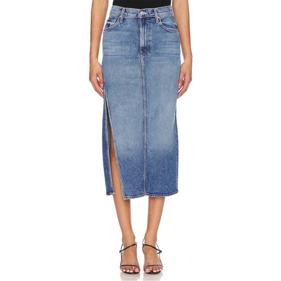 NWT Mother Superior The Split Second Skirt in Strike A Pose Midi Slit High Rise - Picture 1 of 15